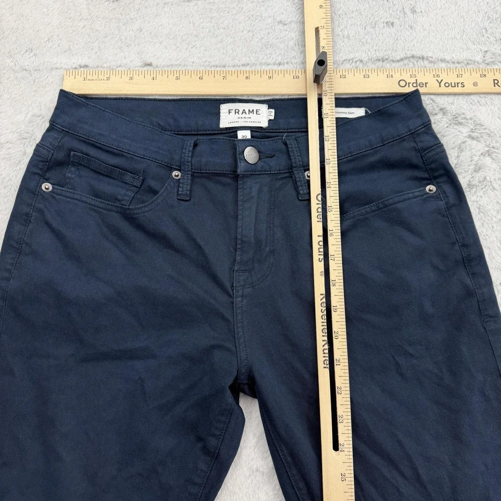 FRAME Pants Mens 30 X 30 Blue Chino Slim Flat Front L'Homme Slim Stretch LMH007